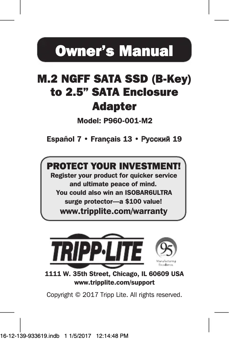 Página 1 del manual Manual de usuario Tripp Lite P960-001-M2