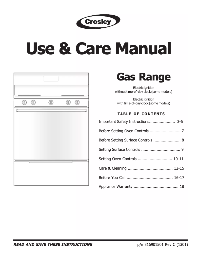 Page 1 de la notice Manuel utilisateur Crosley CRG3120LW