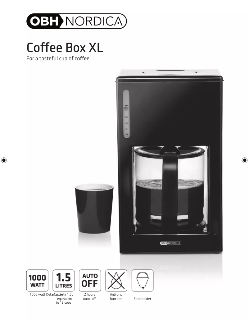 Page 1 of the manual User Manual OBH Nordica Coffee Box XL