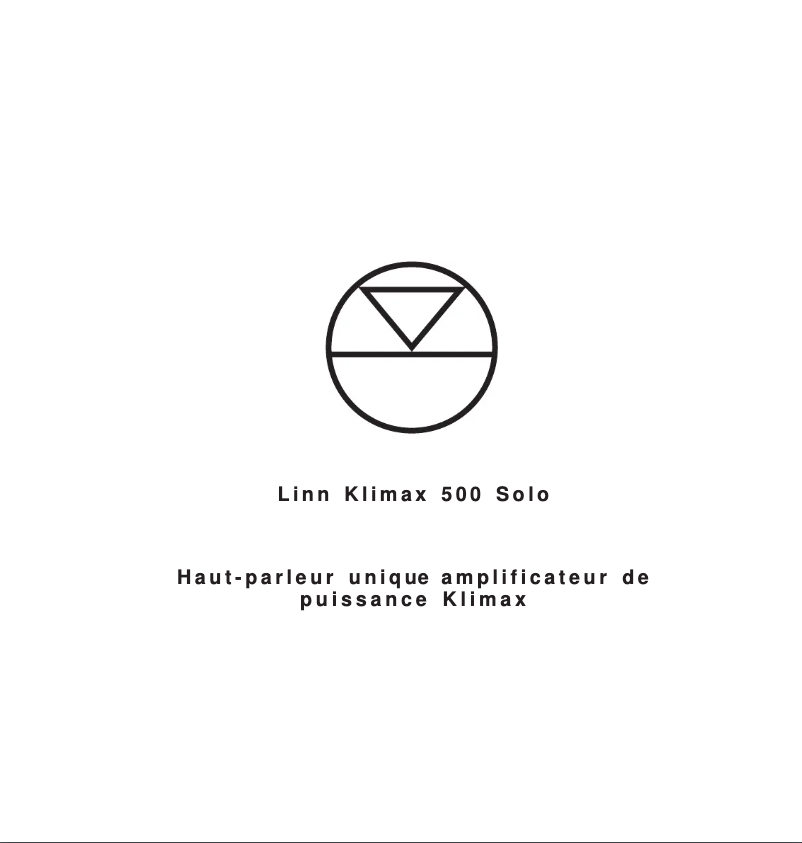 Page n°1 - Manuel utilisateur Linn Klimax 500 Solo