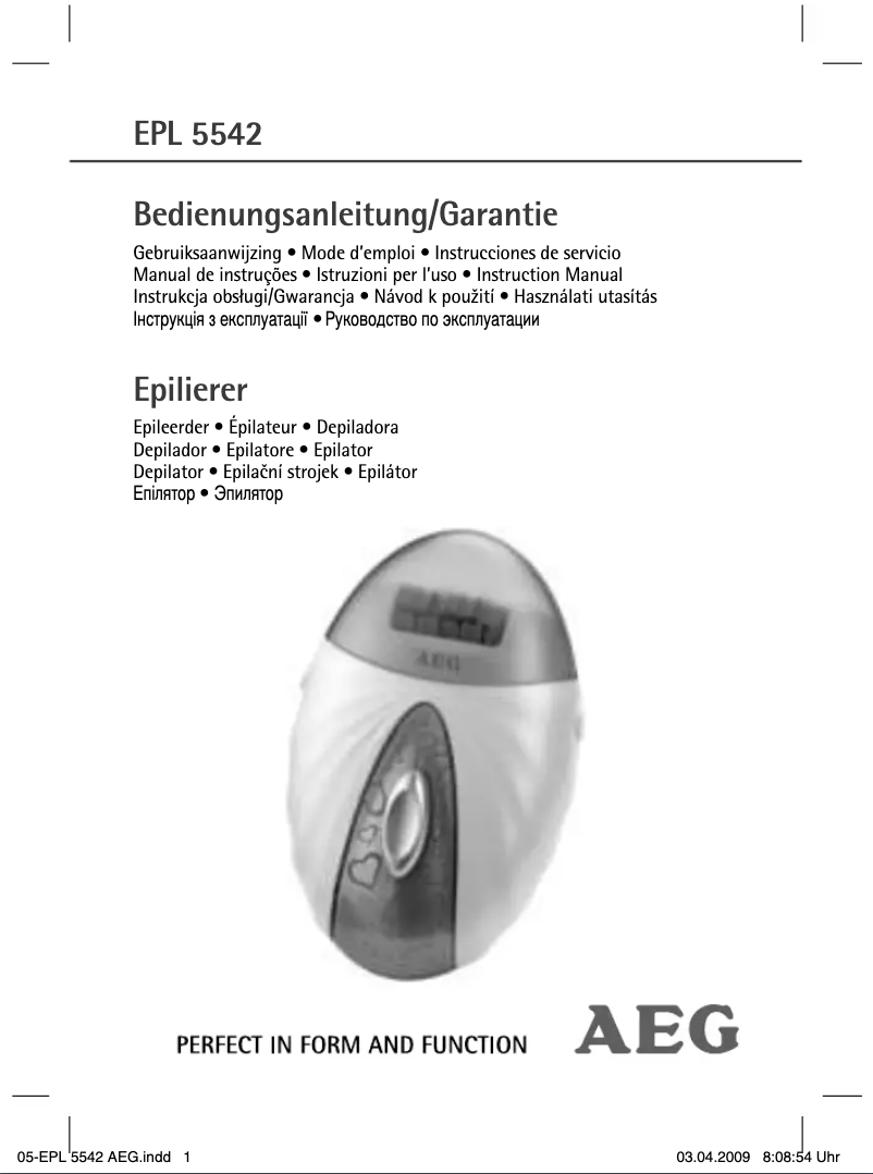 Página 1 del manual Manual de usuario AEG EPL 5542