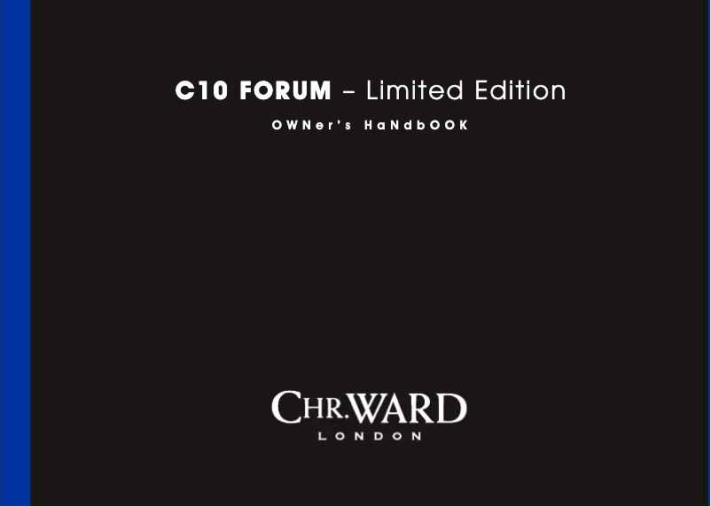 Page 1 de la notice Manuel utilisateur Christopher Ward C10 Forum LE