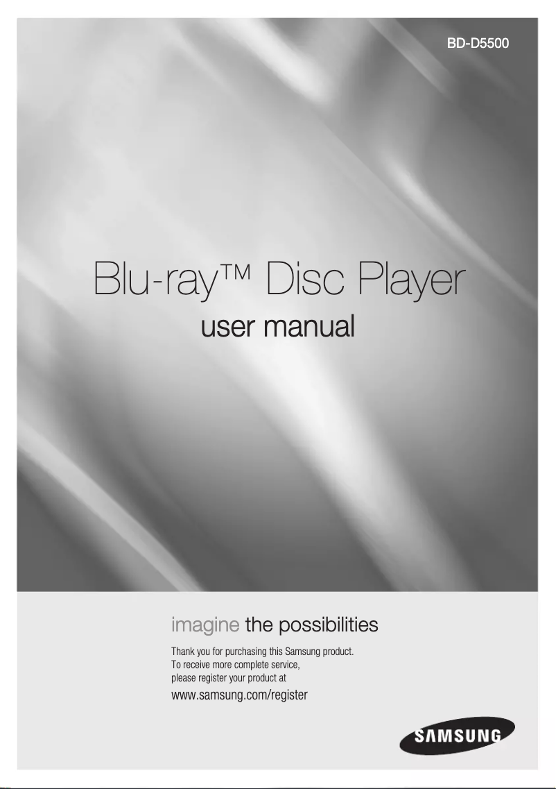 Image de la première page du manuel de l'appareil BD-D5500