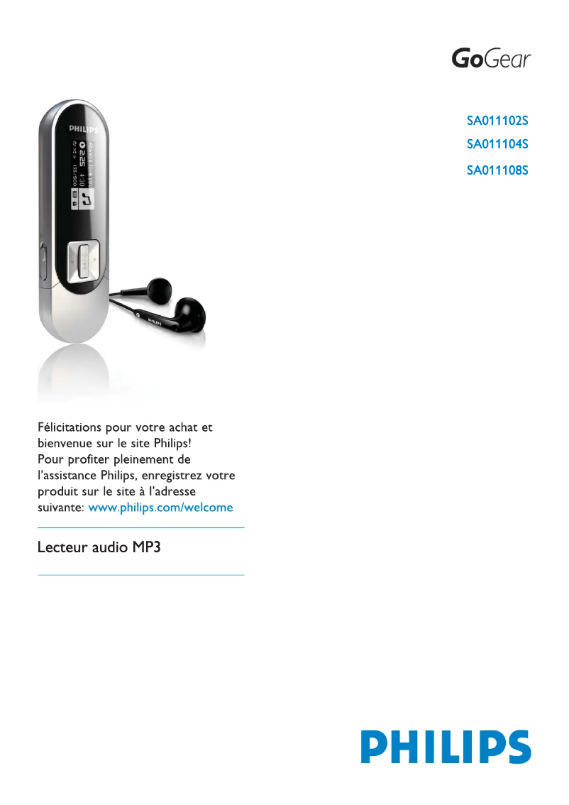 Image de la première page du manuel de l'appareil GoGear SA011108S