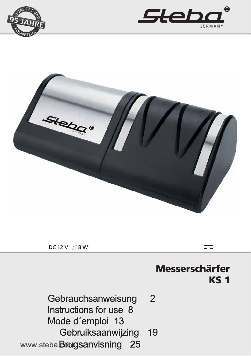 Page 1 de la notice Manuel utilisateur Steba KS 1