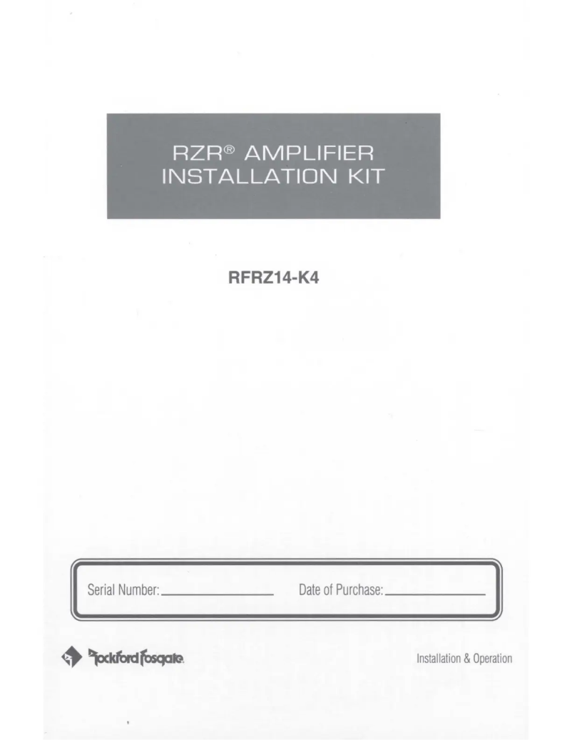 Page 1 de la notice Manuel utilisateur Rockford Fosgate RZR RFRZ14-K4