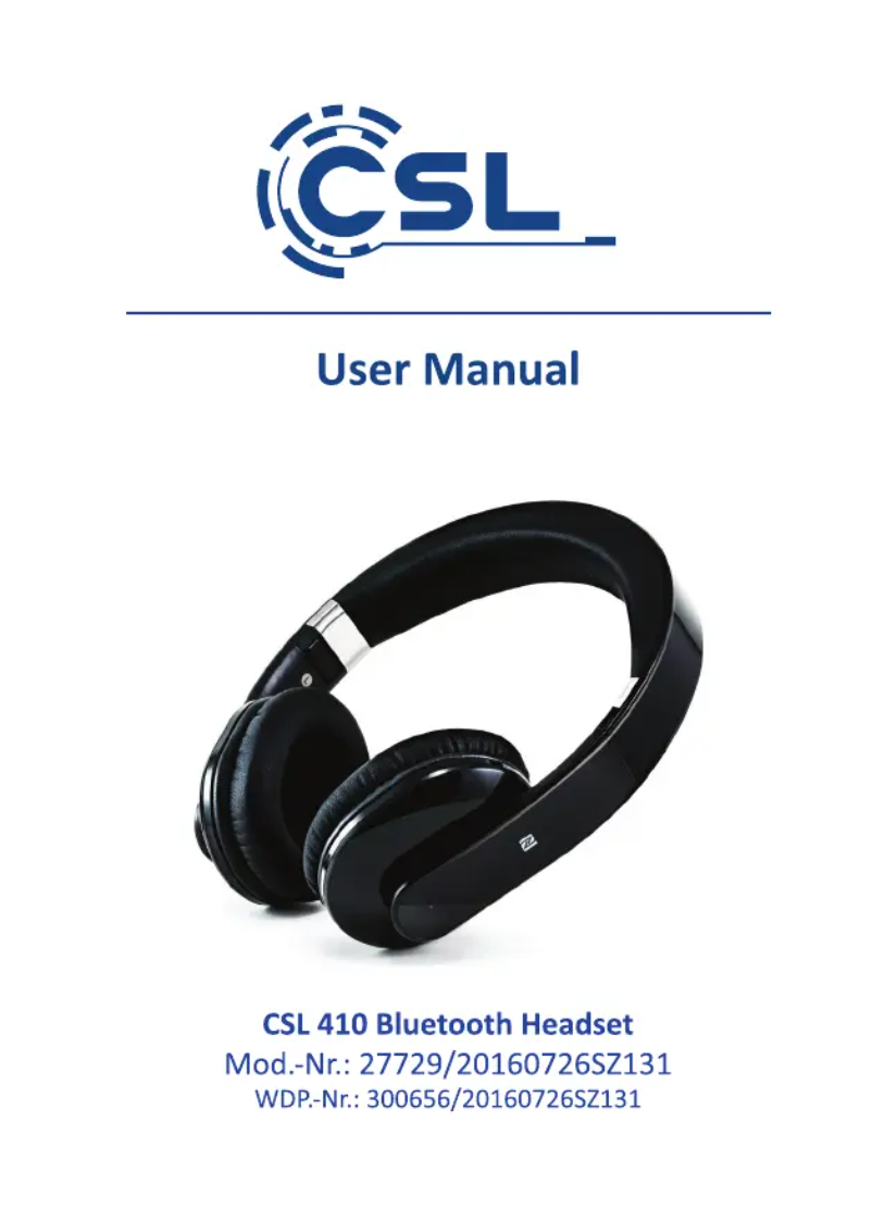 Page n°1 - Manuel utilisateur CSL 300656
