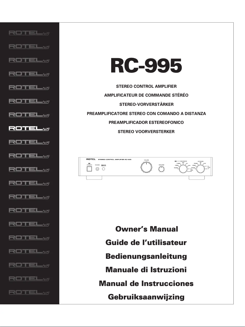 Image de la première page du manuel de l'appareil RC-995