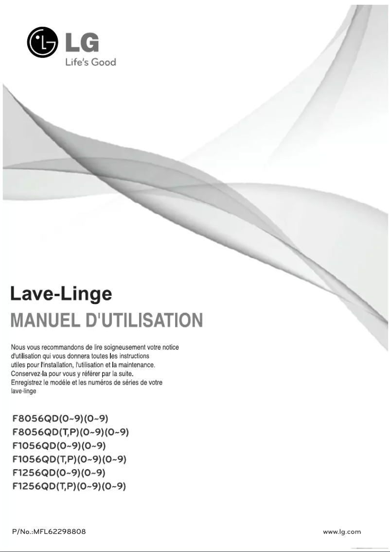 Page 1 de la notice Manuel utilisateur LG F1056QDP5