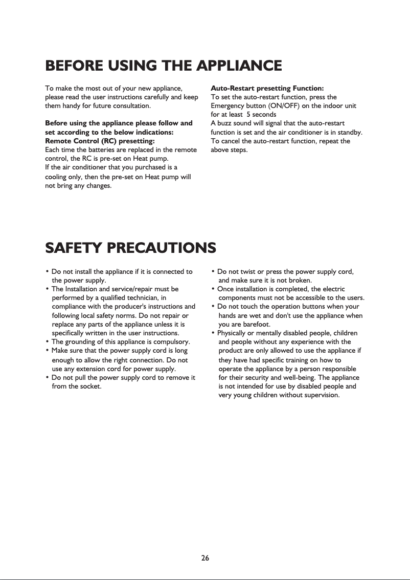 Page n°1 - Manuel utilisateur Whirlpool AMD 014/1