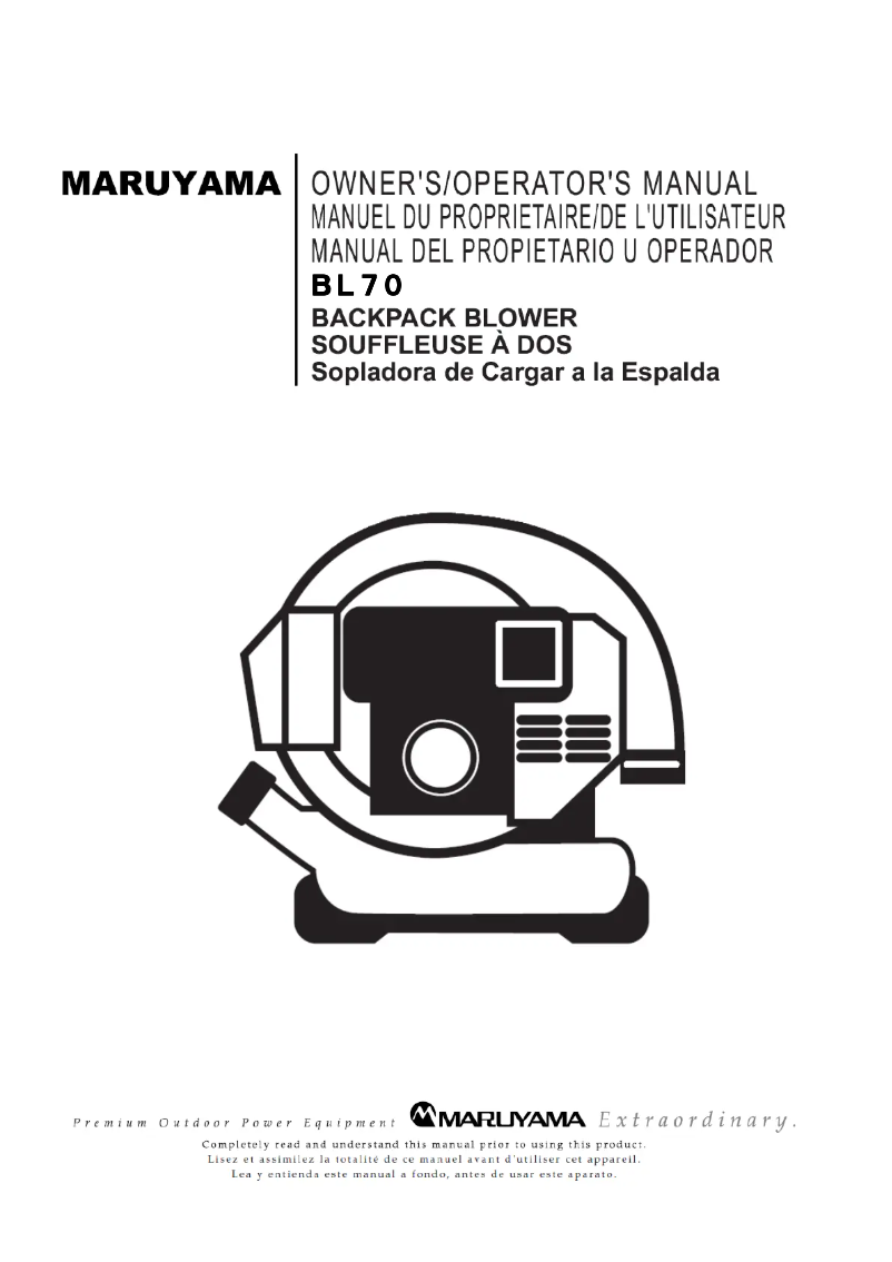 Page n°1 - Manuel utilisateur Maruyama BL70