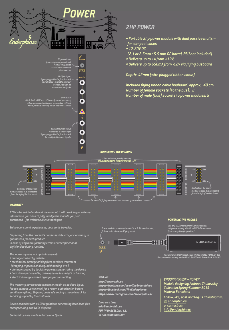 Page 1 de la notice Manuel utilisateur Endorphin.es Power