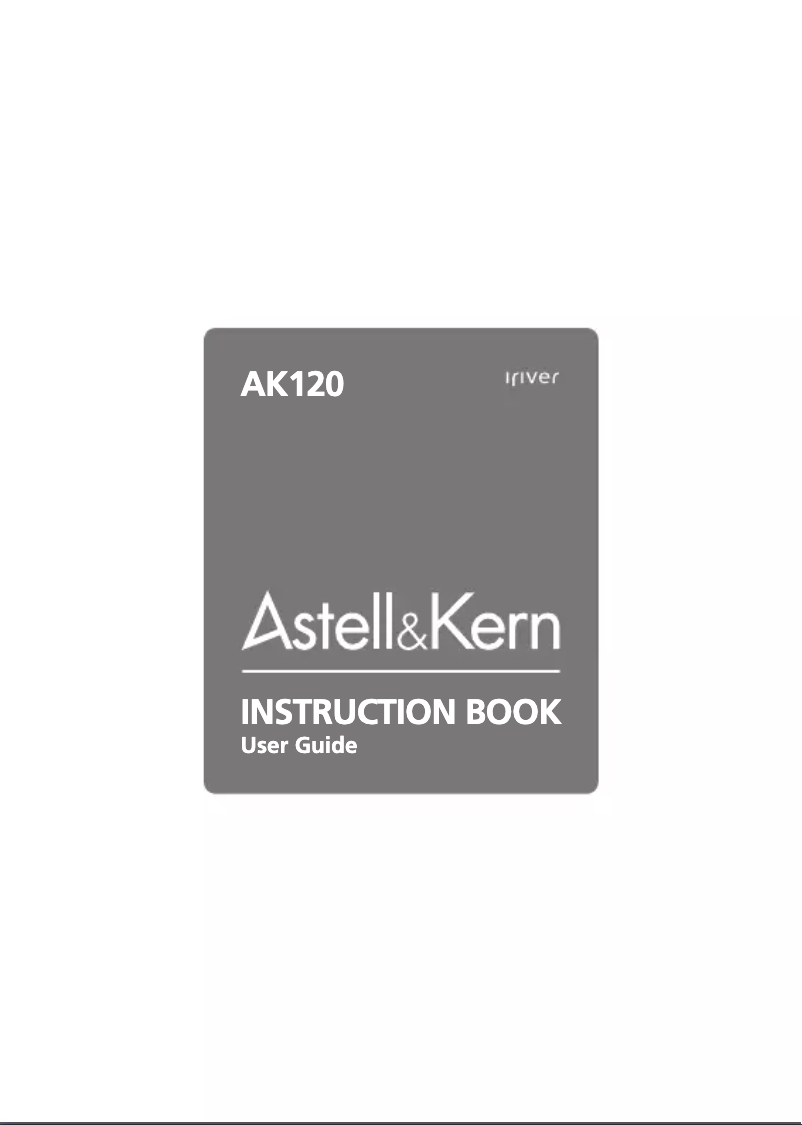 Page n°1 - Manuel utilisateur Astell&Kern AK-120