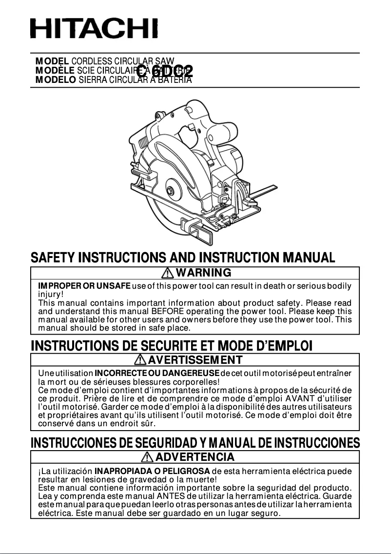 Image de la première page du manuel de l'appareil C 6DC2