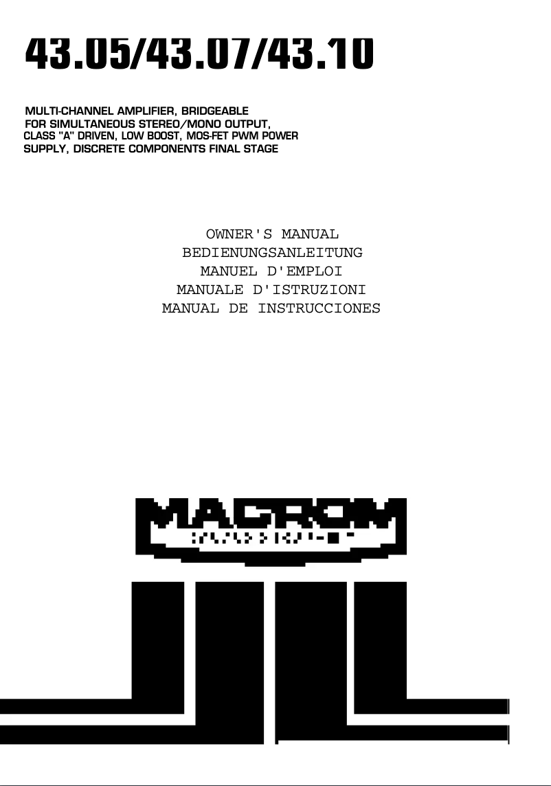 Image de la première page du manuel de l'appareil 43.05