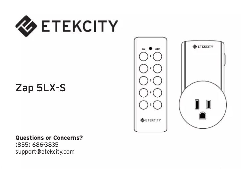 Page 1 de la notice Manuel utilisateur Etekcity ZAP 5LX-S