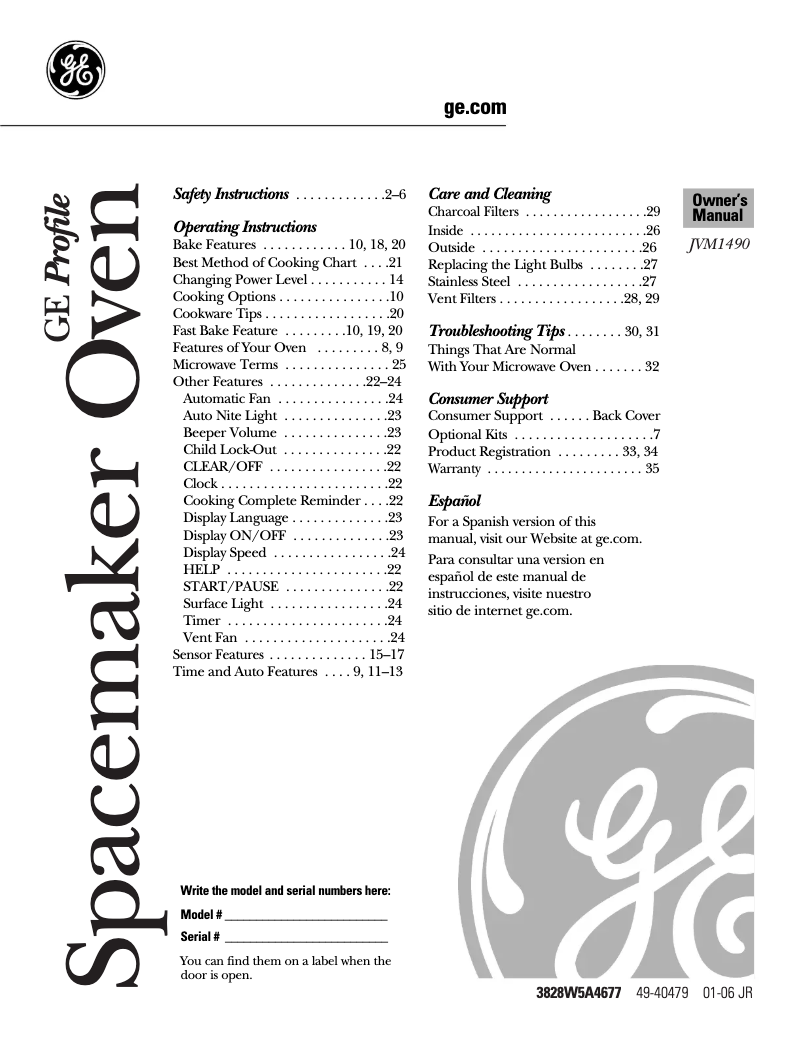 Image de la première page du manuel de l'appareil JVM1490CH