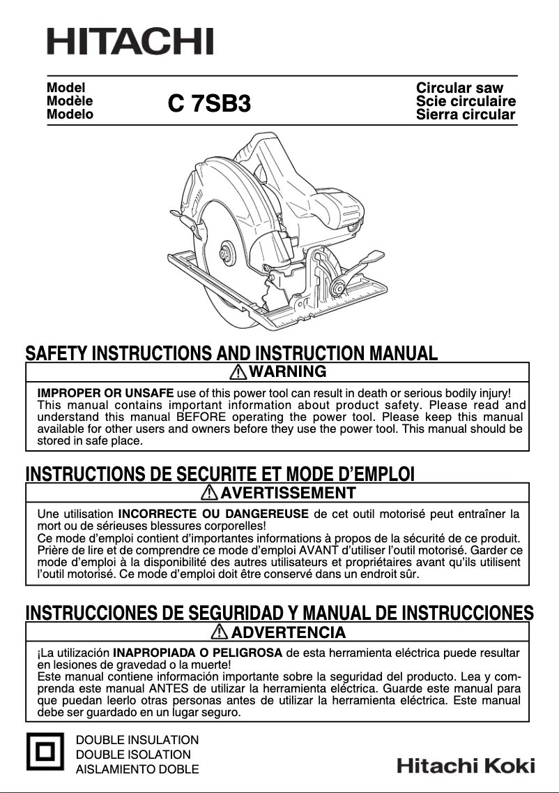 Image de la première page du manuel de l'appareil C 7SB3