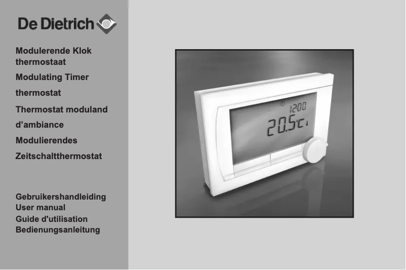 Page 1 de la notice Manuel utilisateur De Dietrich OpenTherm 123100