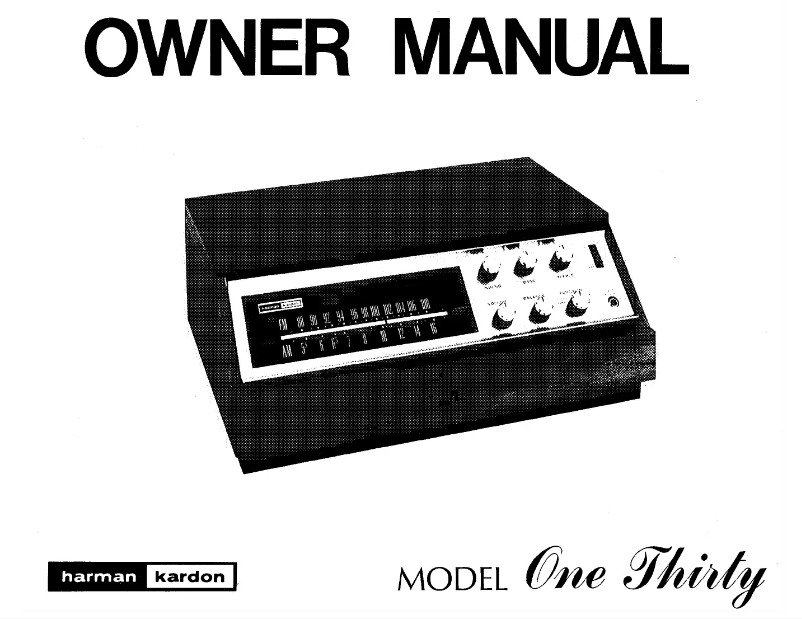 Image de la première page du manuel de l'appareil One Thirty