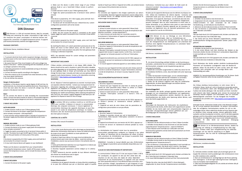 Page 1 de la notice Manuel utilisateur Qubino ZMNHSD1