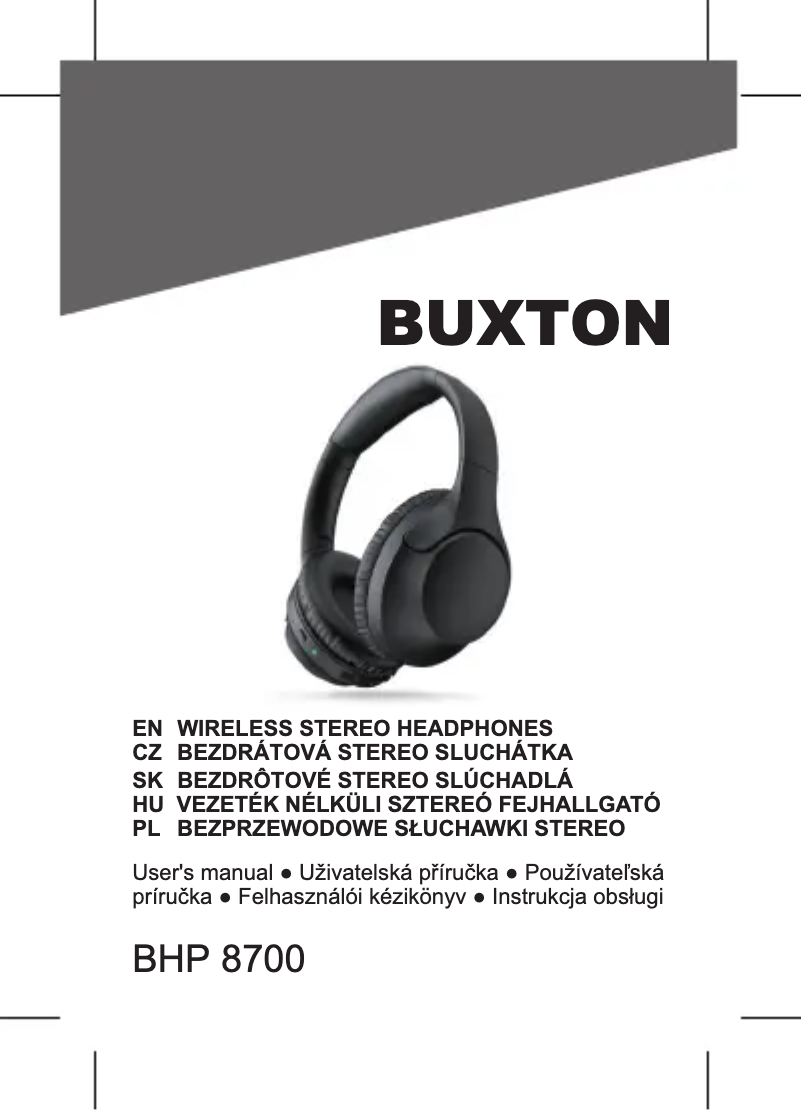 Page 1 de la notice Manuel utilisateur Buxton BHP 8700