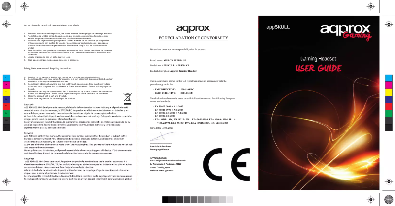 Page 1 de la notice Manuel utilisateur Approx appSKULL