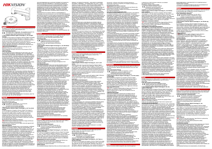 Image de la première page du manuel de l'appareil DS-2251ZJ
