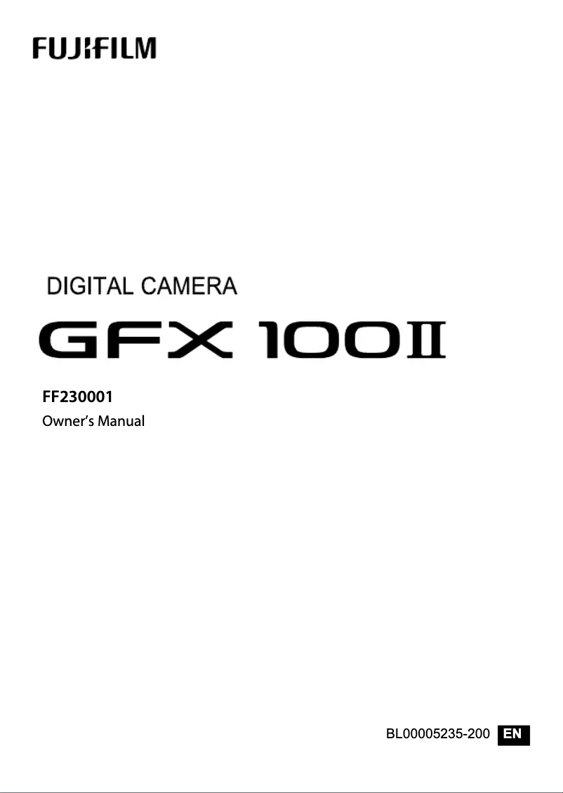 Image de la première page du manuel de l'appareil GFX 100II