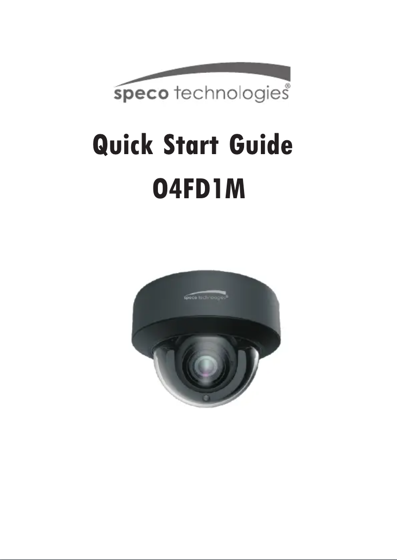 Page n°1 - Guide de démarrage rapide Speco Technologies O4FD1M