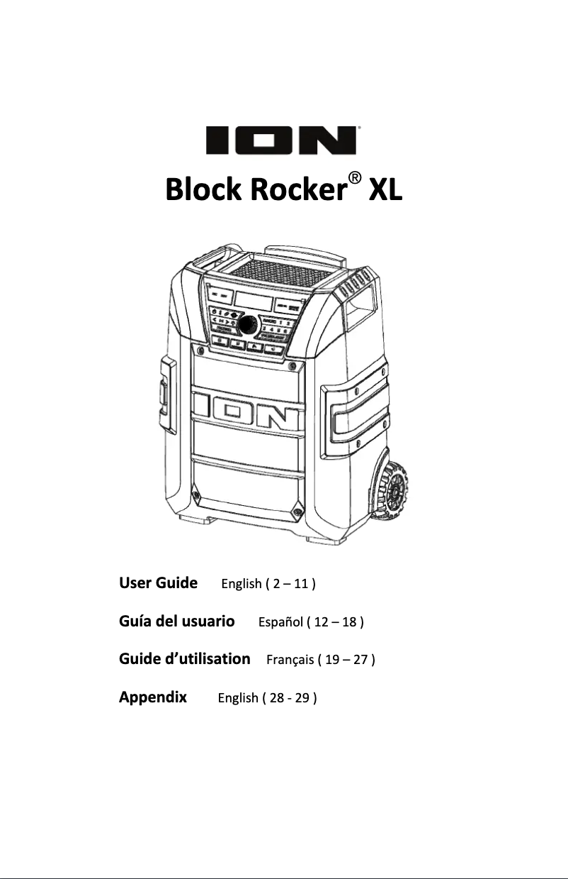 Page 1 de la notice Manuel utilisateur ION Block Rocker XL