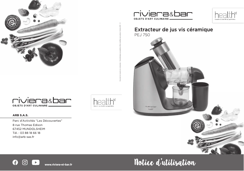 Page n°1 - Manuel utilisateur Riviera & Bar PEJ750