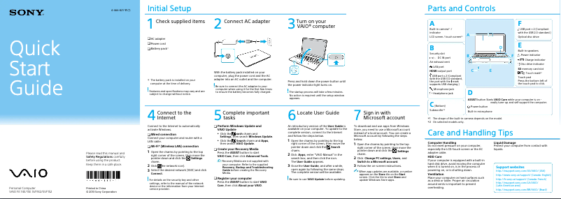 Image de la première page du manuel de l'appareil VAIO Fit 15E