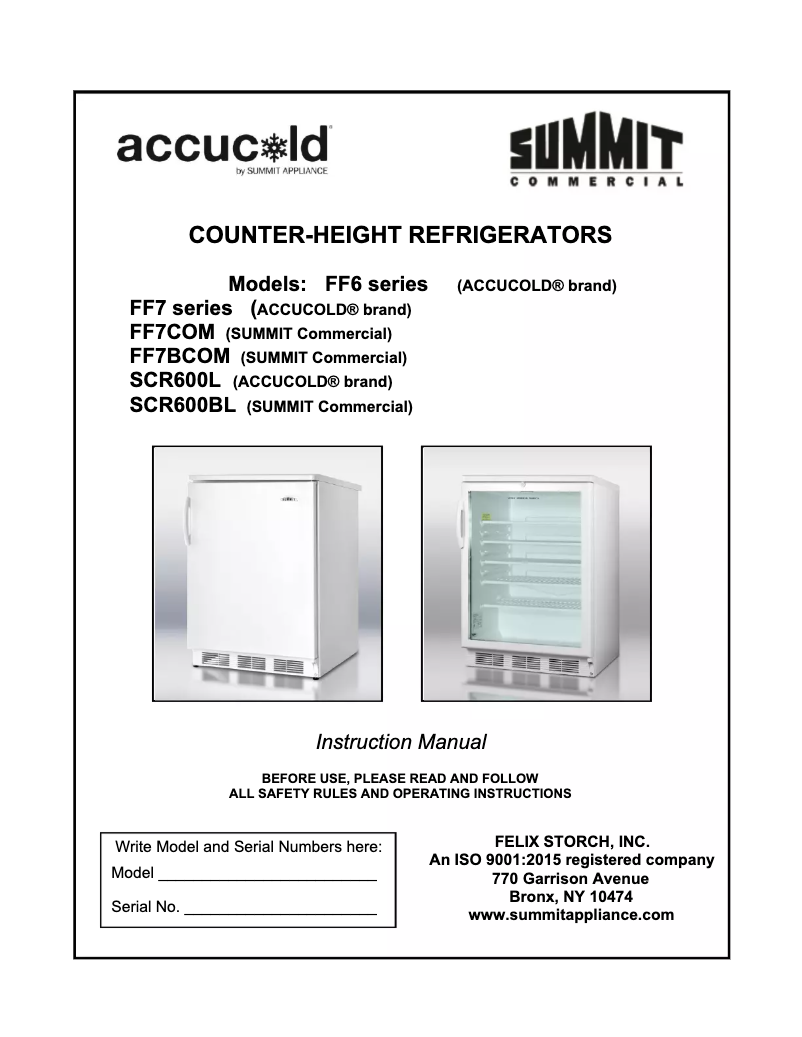 Image de la première page du manuel de l'appareil FF7