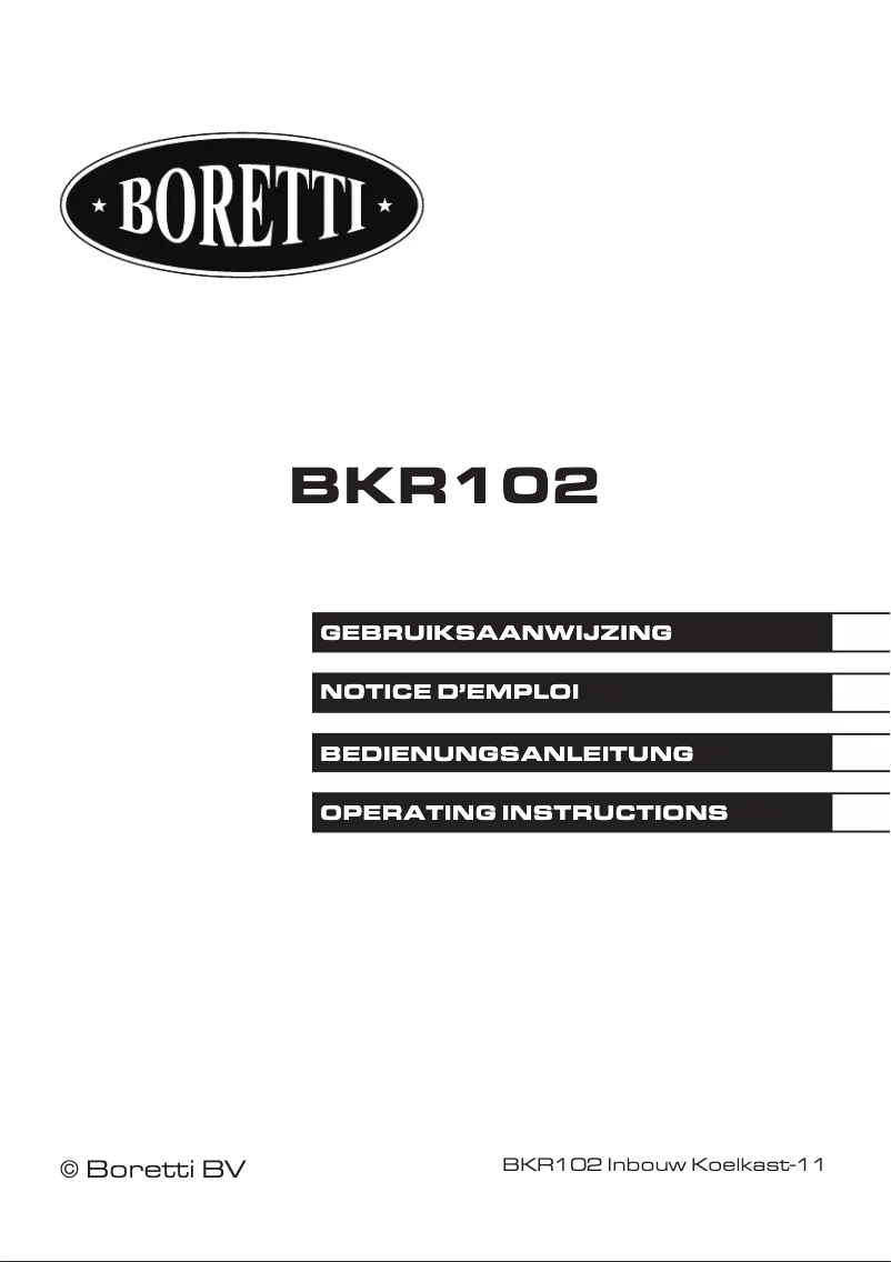 Page n°1 - Manuel utilisateur Boretti BKR102
