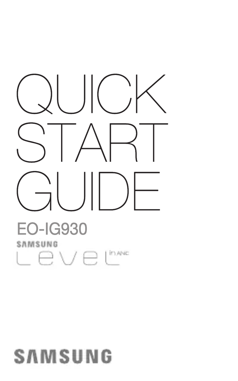 Page 1 de la notice Manuel utilisateur Samsung Level In ANC EO-IG930