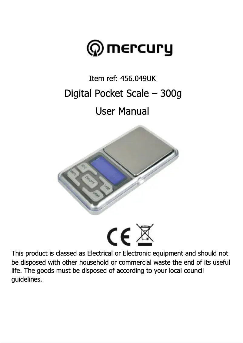 Page 1 de la notice Manuel utilisateur Mercury PS-300