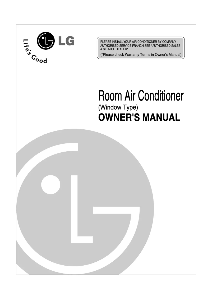 Page 1 de la notice Manuel utilisateur LG LWB18C1AM1