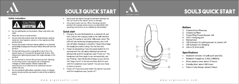 Image de la première page du manuel de l'appareil SOUL3