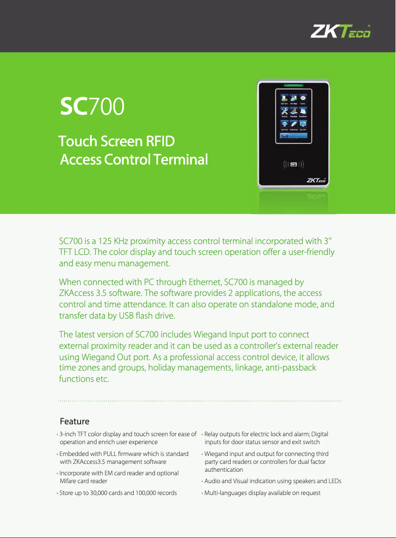 Image de la première page du manuel de l'appareil SC700