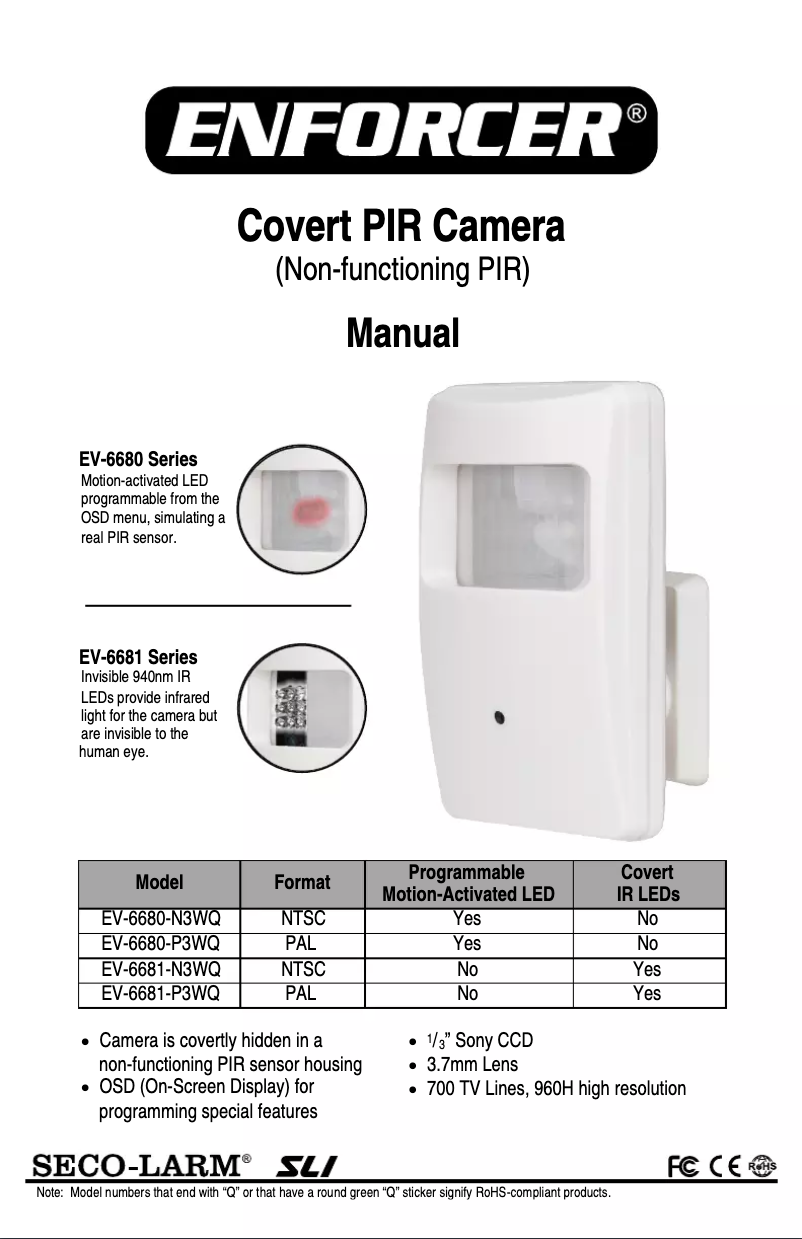 Image de la première page du manuel de l'appareil EV-6680-N3WQ