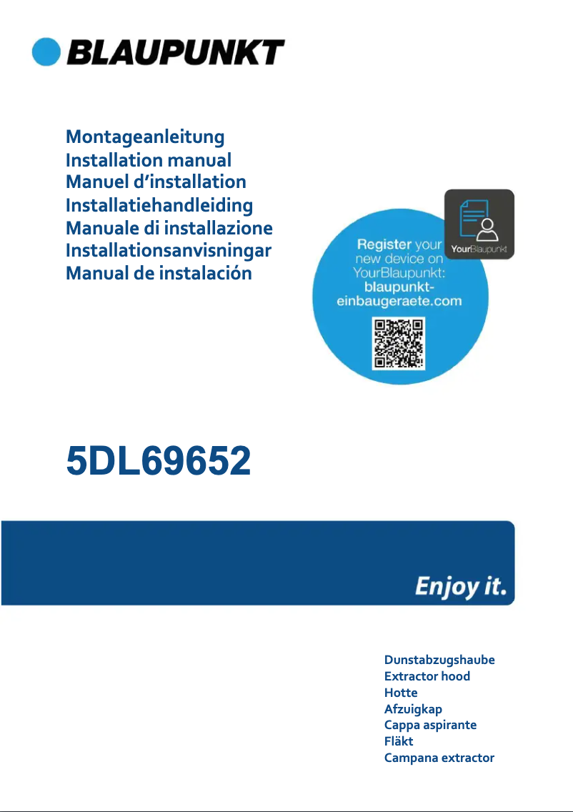 Página 1 del manual Guía de instalación Blaupunkt 5DL69652