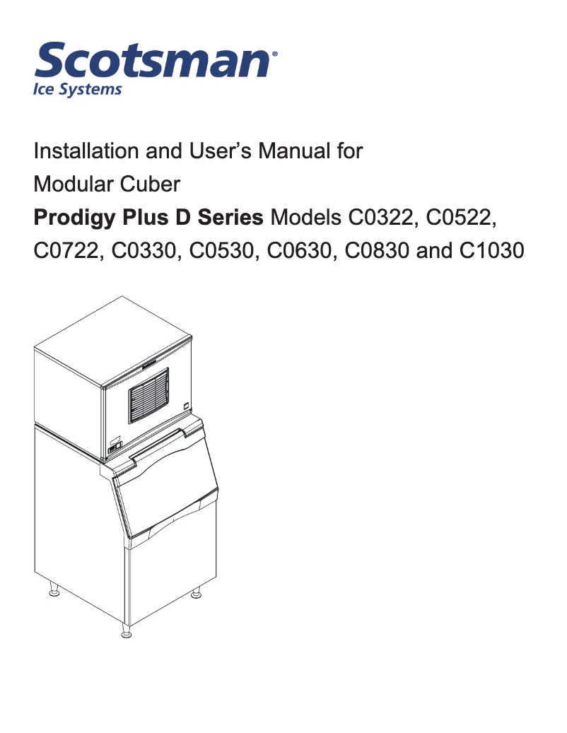 Page n°1 - Manuel utilisateur Scotsman C0322MA-1