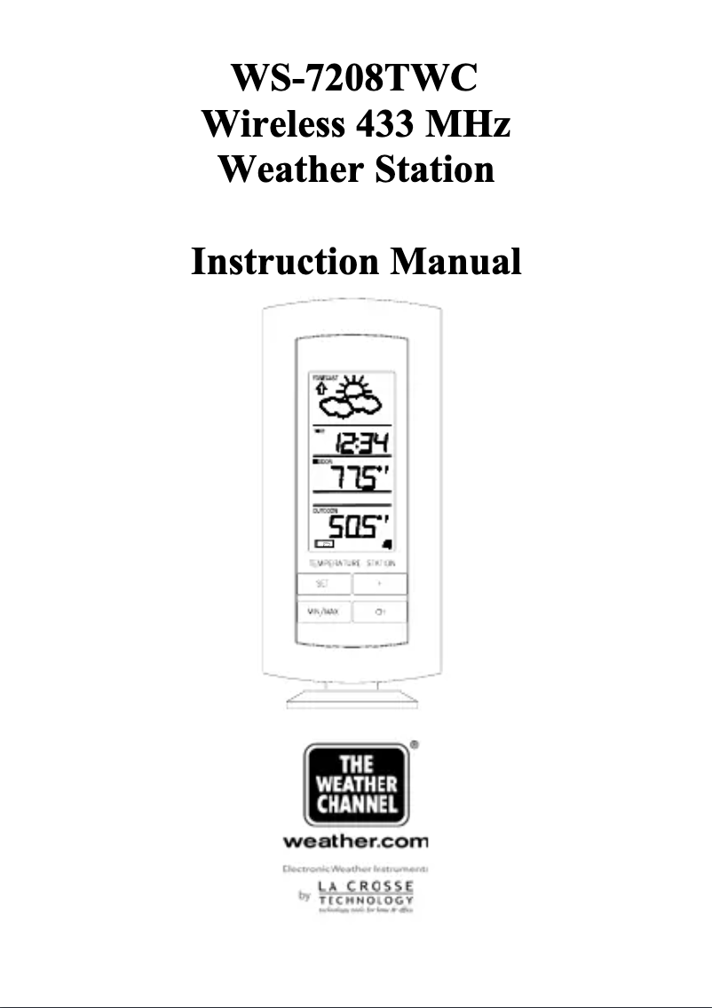 Page n°1 - Manuel utilisateur La Crosse Technology WS-7208TWC