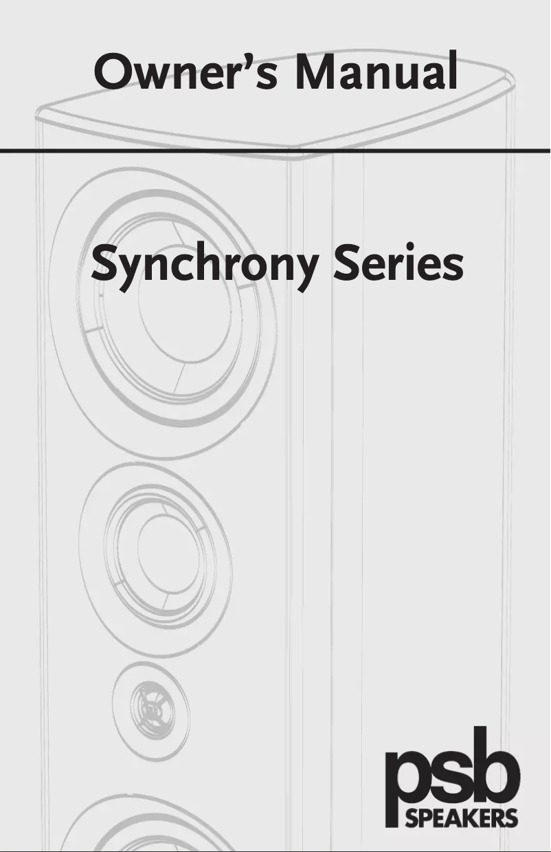 Page 1 de la notice Manuel utilisateur PSB Synchrony One B