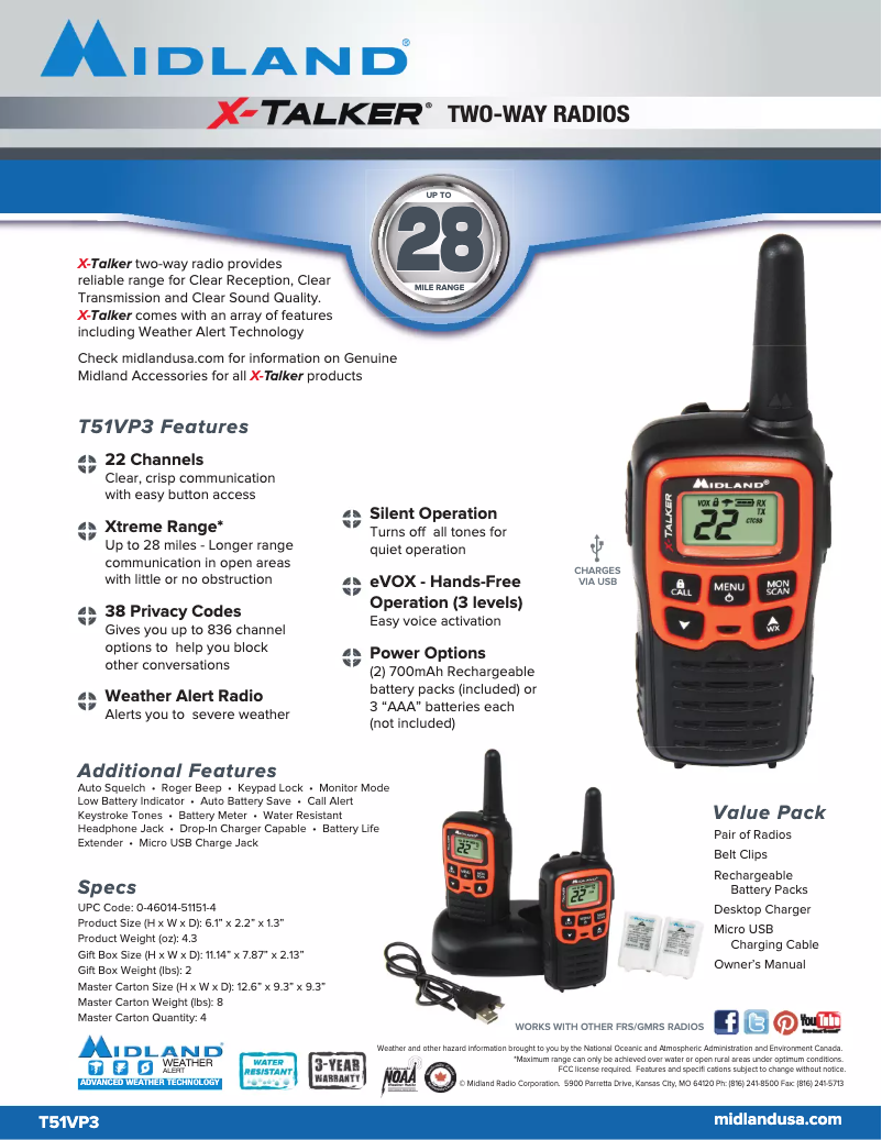 Image de la première page du manuel de l'appareil X-Talker T51X3VP3