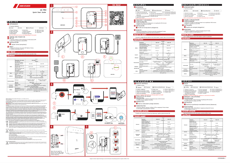 Page 1 de la notice Guide de démarrage rapide Hikvision DS-PWA64-L-WB
