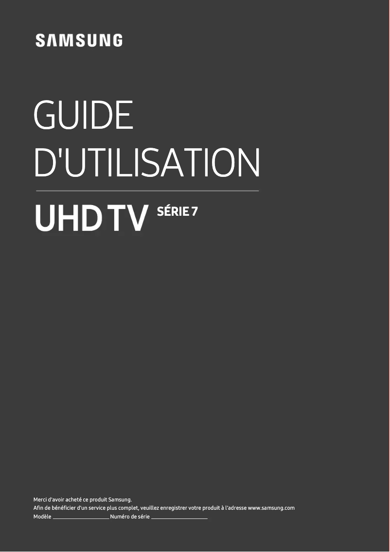Page 1 de la notice Manuel utilisateur Samsung UA49RU7300S