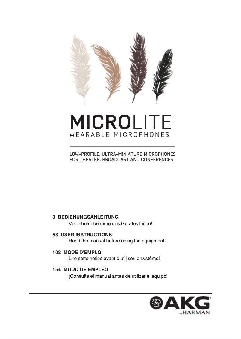 Page n°1 - Manuel utilisateur AKG W82