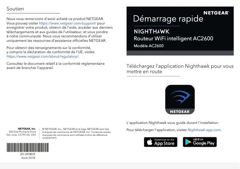 Image de la première page du manuel de l'appareil Nighthawk AC2600